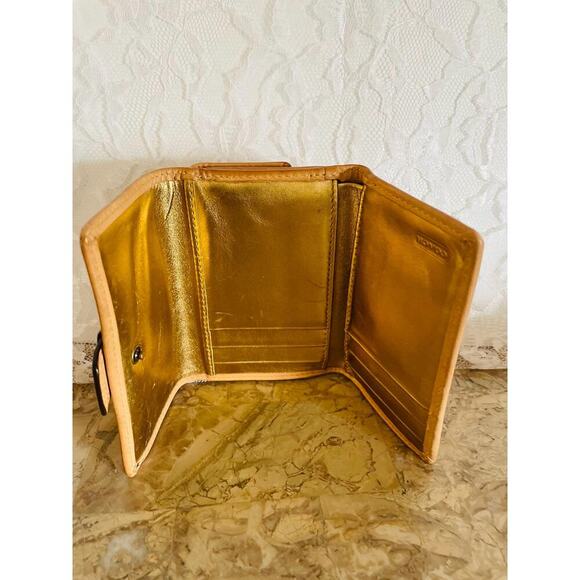 Bundle/set Vtg Coach Purse Shoulder soho vachetta mustard rhinestone bag/WALLET - Picture 9 of 9